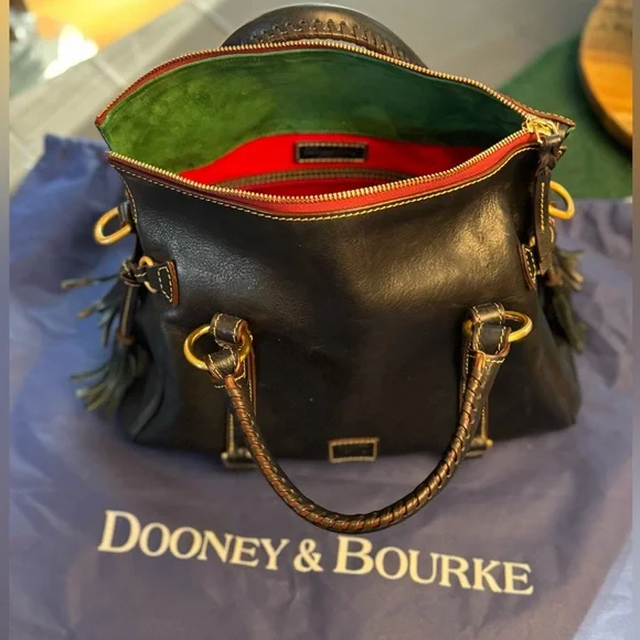 NWOT Dooney & Bourke Navy Florentine Leather Large Satchel - Picture 7 of 16